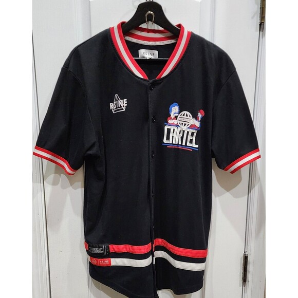 RS1NE CARTEL ESCOBAR VS. CHAPO SIMPSONS BUTTON UP JERSEY SZ Xl - Picture 1 of 10